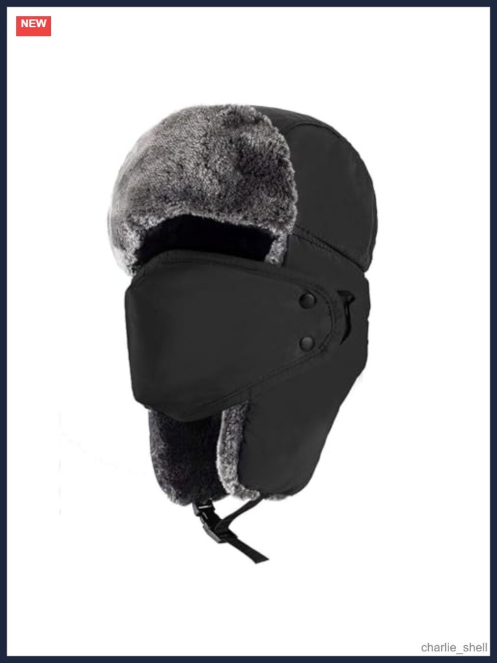Winter Trapper Ushanka Hat with Ear Flaps Insulated Polyester Faux Fur Ski